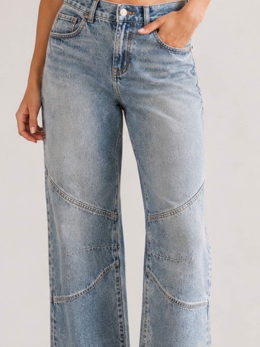 RSQ Light Wash Wide Leg Carpenter Jeans